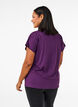 T-shirt de sport ample avec col en V, Violet, Model image number 2