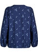 Blouse met knoopsluiting en kleine bloemen, Blauw, Packshot image number 1