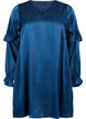 Viscose jurk met V-hals en ruches, Titan, Packshot image number 0