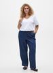 Jeans met rechte pasvorm en elastische taille, Blauw, Model image number 0