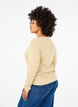 Gebreide trui met strakke pasvorm en glitterdraad, Beige, Model image number 2