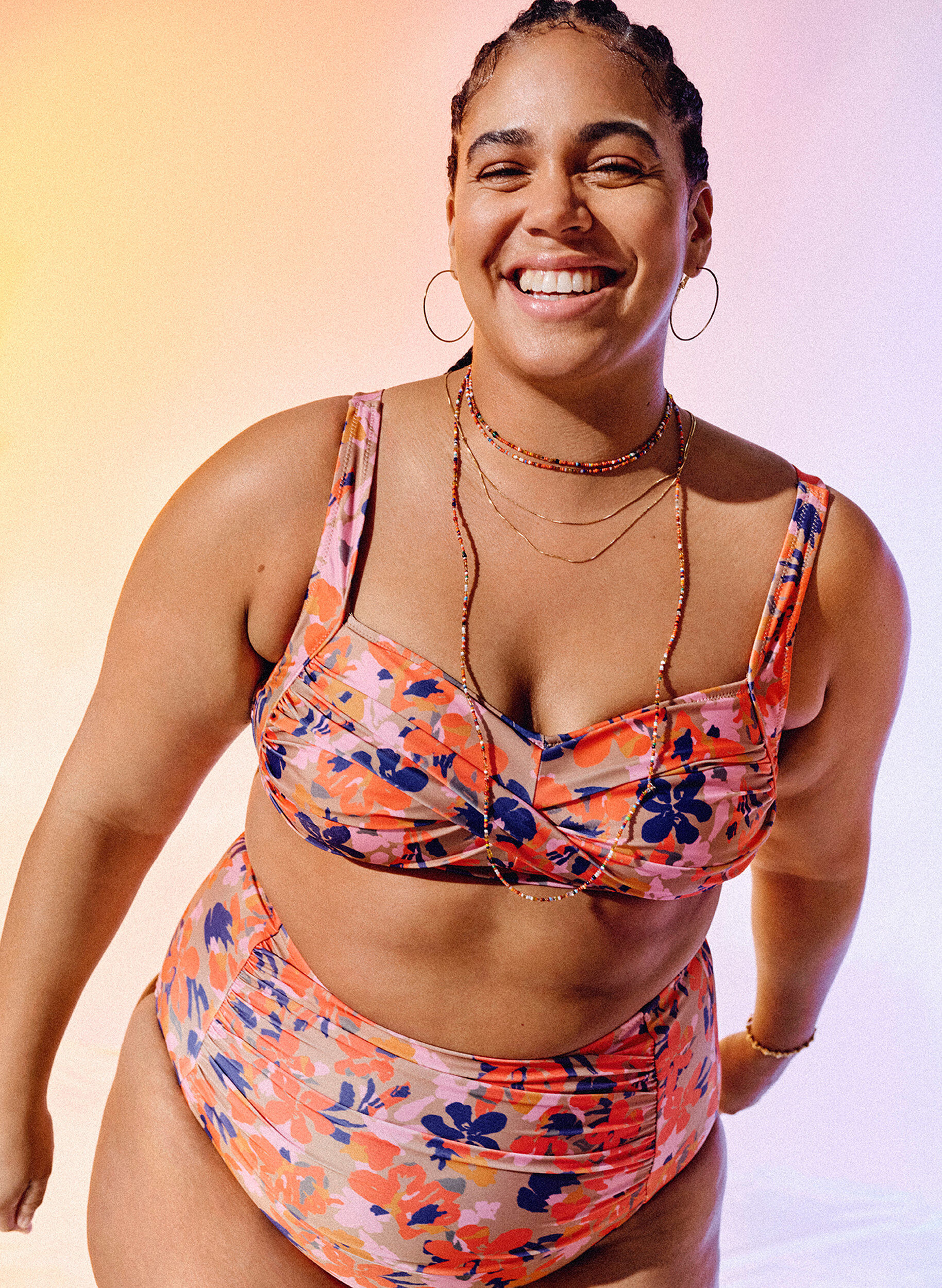 ZizziBedrukte bikinitop, Retro Flower, Image image number 0