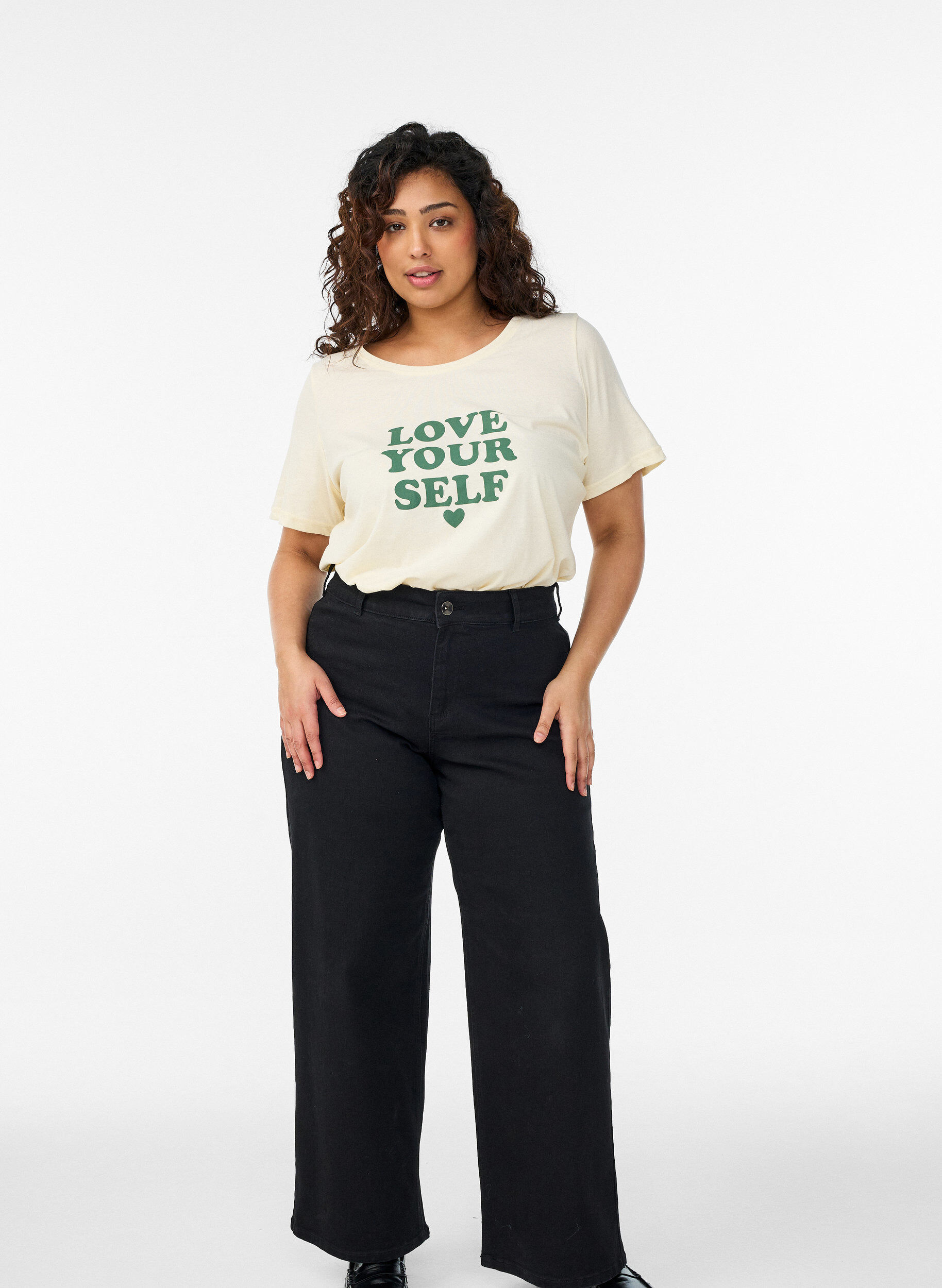 ZizziT-shirt met print, Geel, Model image number 1