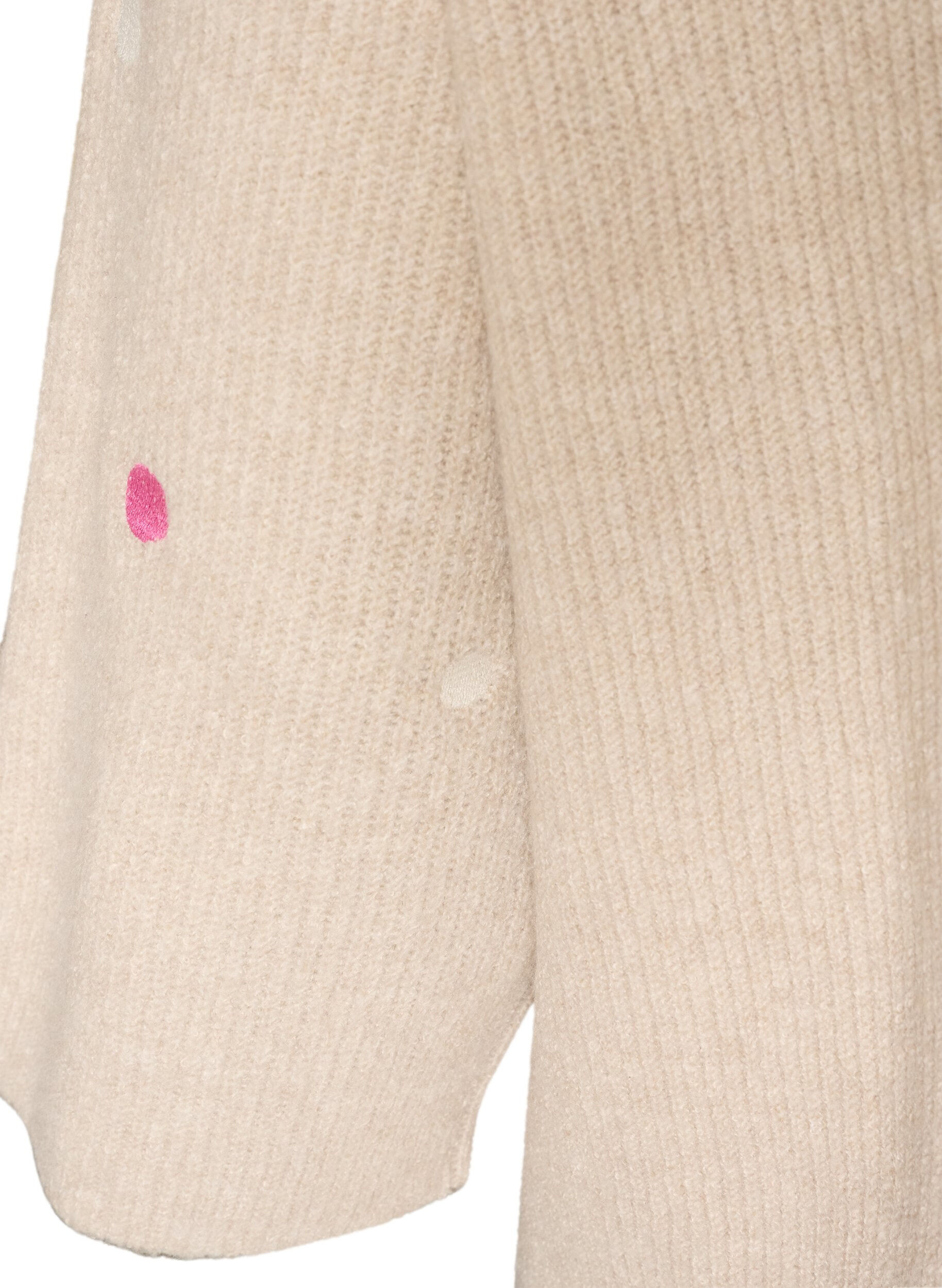 ZizziGebreide blouse met kleine geborduurde motieven, Beige, Packshot image number 3