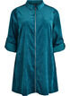 Corderoy jurk met rits en 3/4-mouwen, Groen, Packshot image number 0