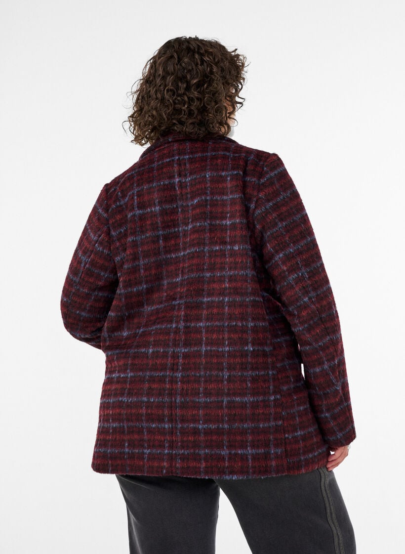 Geruit jasje met zakken, Rood, Model image number 2