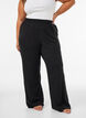 High waist jerseybroek met wijde pijpen, Zwart, Model image number 3