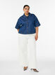Denimjas met korte mouwen en knoopsluiting, Blauw, Model image number 1