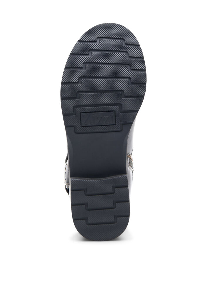 Wide fit - Korte bikerlaars, Black Olive, Packshot