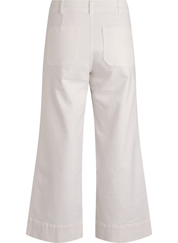 Myra high waist jeans met een wide fit, Wit, Packshot image number 1