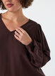 Viscose blouse met V-hals en ballonvormig silhouet, Bruin, Model image number 3