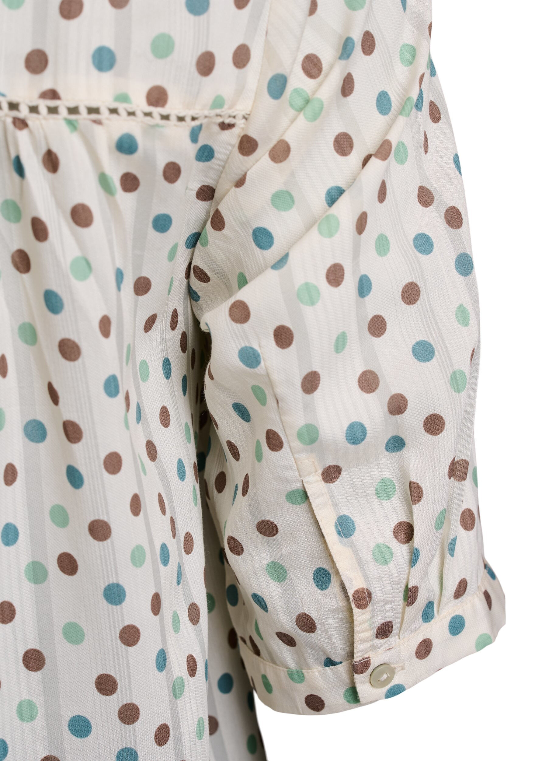 ZizziKorte viscose jurk met kanten afwerking en een A-lijn snit, Wit, Packshot image number 3