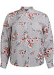 Shirt met bloemenprint en smalle strepen, Zwart, Packshot image number 0