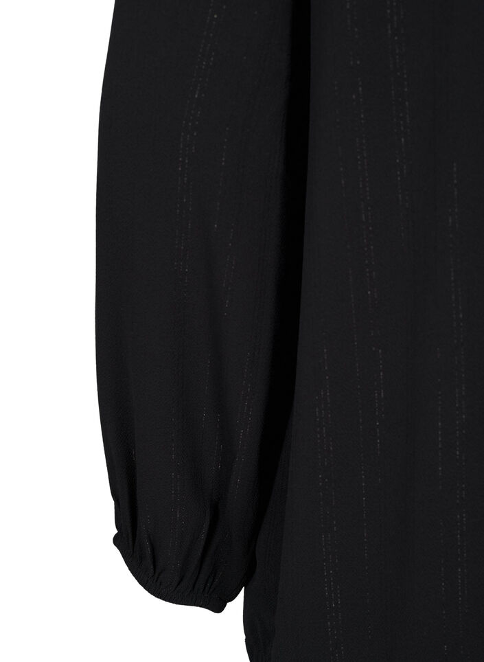Blouse met zilveren glitter, Zwart, Packshot image number 3