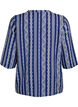 Gestreepte blouse in een mix van linnen en viscose, Blauw, Packshot image number 1