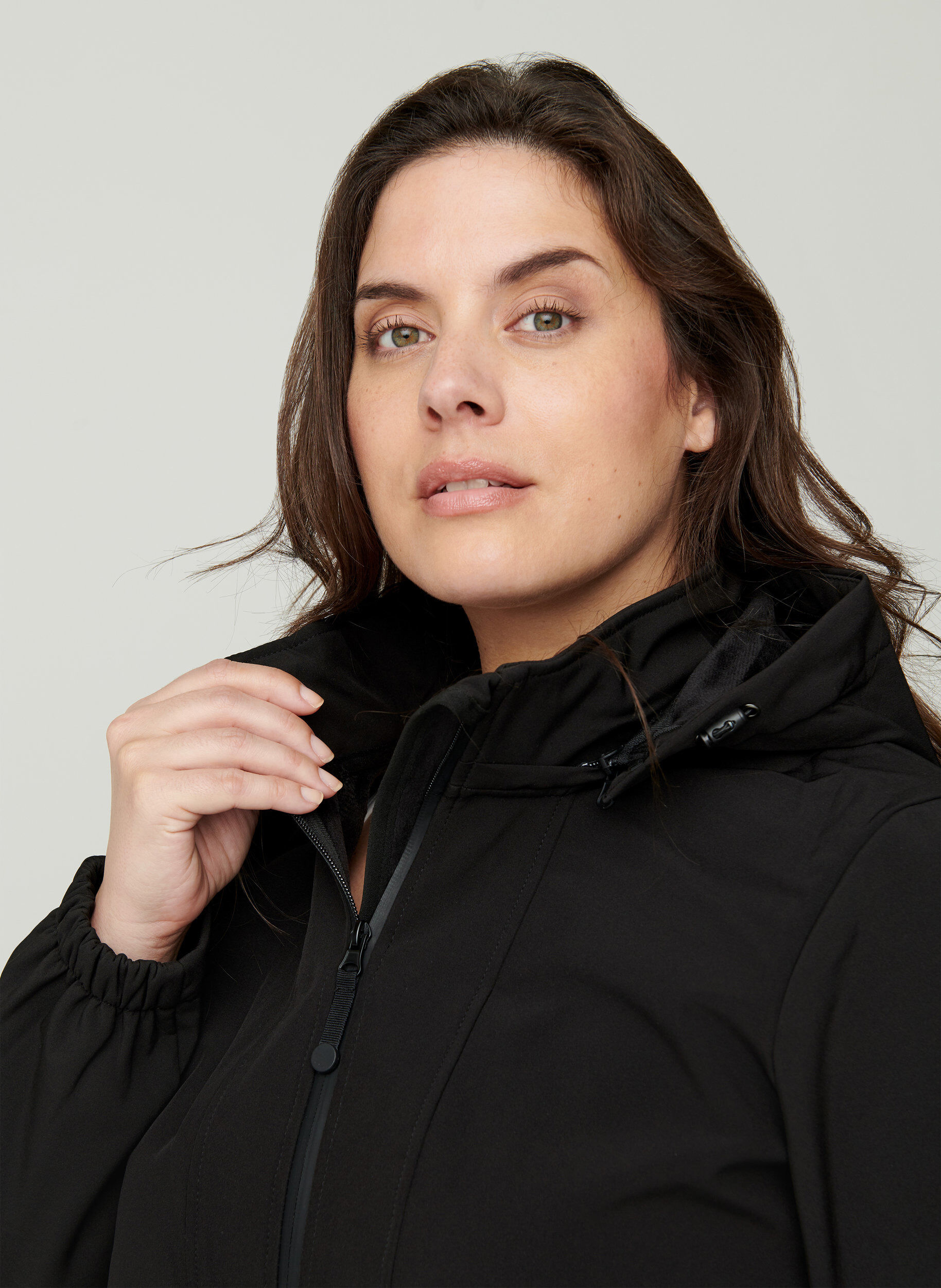ZizziSoftshell jas met capuchon, Zwart, Model image number 5