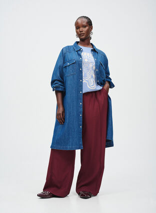 ZizziDenim jurk met knopen, Blue Denim, Image image number 0