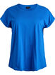 T-shirt met korte mouwen in een katoenmix, Blauw, Packshot image number 0