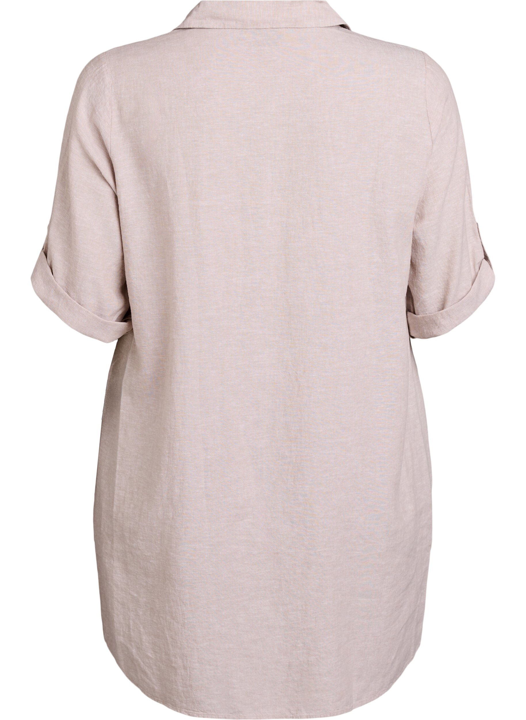 ZizziTuniek van linnen en viscose met A-vorm, Beige, Packshot image number 1