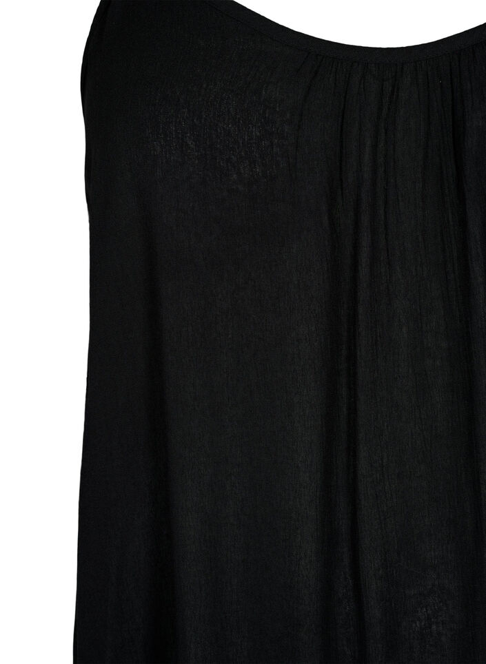 Strap top in viscose, Zwart, Packshot image number 2
