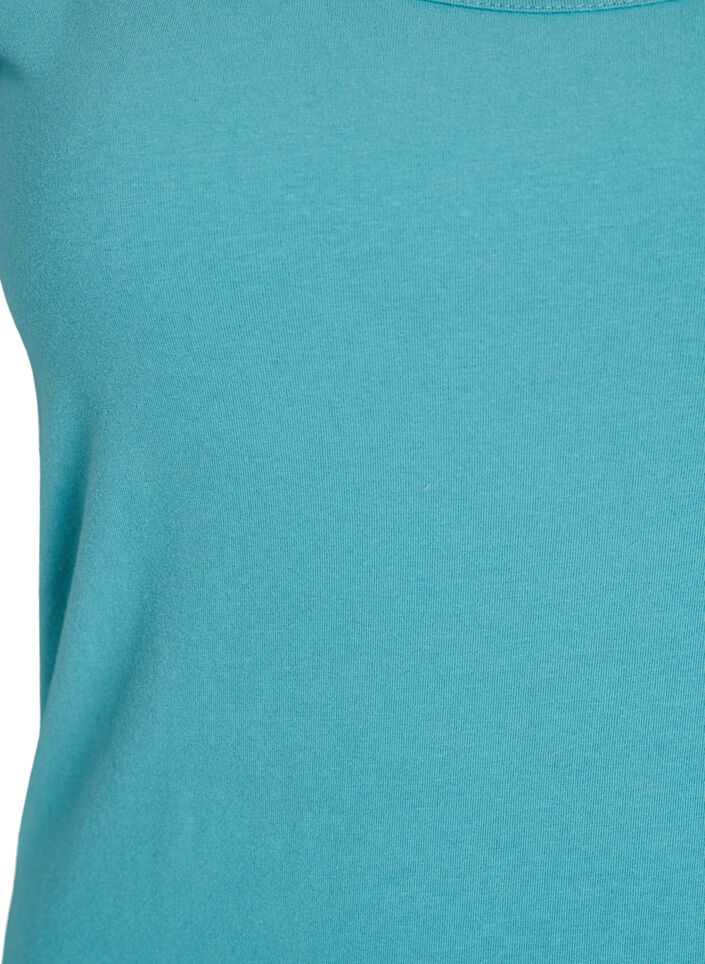 Solide kleur basis top in katoen, Blauw, Packshot image number 2