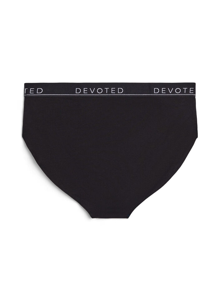 Katoenen onderbroek met normale taille, Zwart, Packshot image number 1