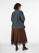 Midi satijnen rok met kanten afwerking, Bruin, Model image number 1
