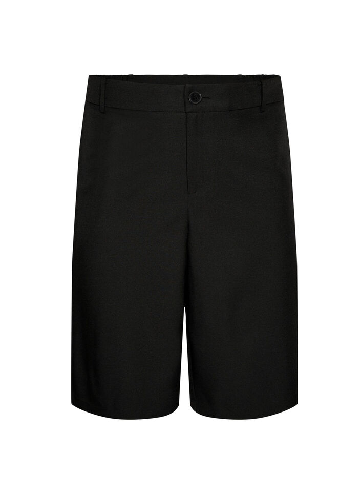 Losse Bermuda-shorts met hoge taille, Zwart, Packshot image number 0