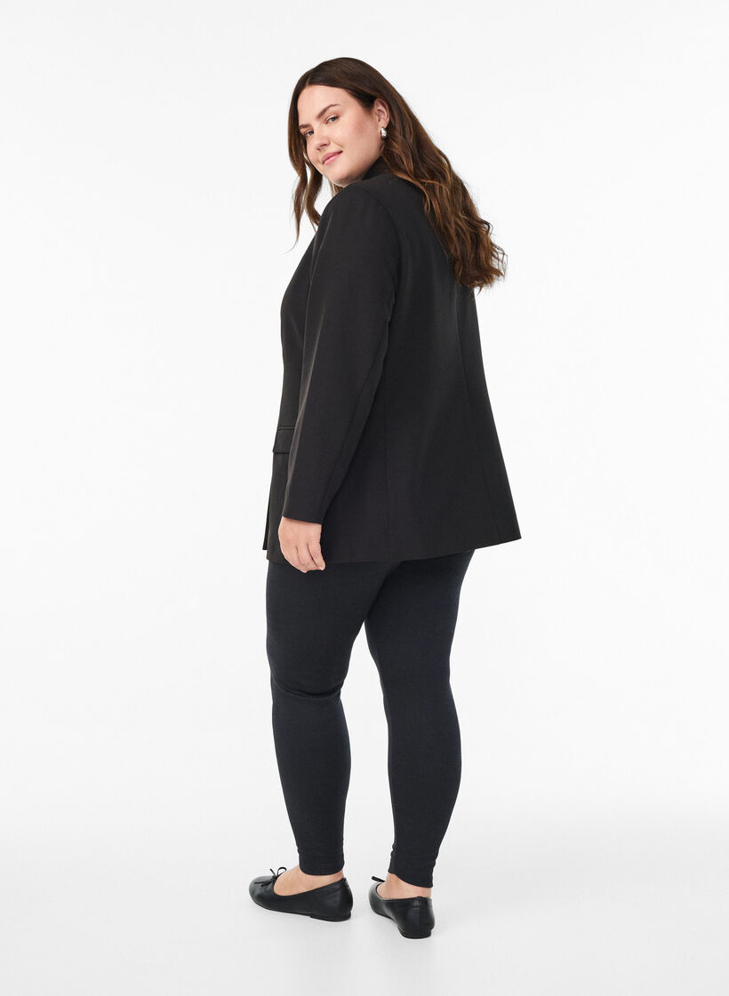 Patroonleggings met een reguliere taille, Zwart, Model image number 2