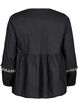 Blouse met open voorkant en geborduurde details, Zwart, Packshot image number 1