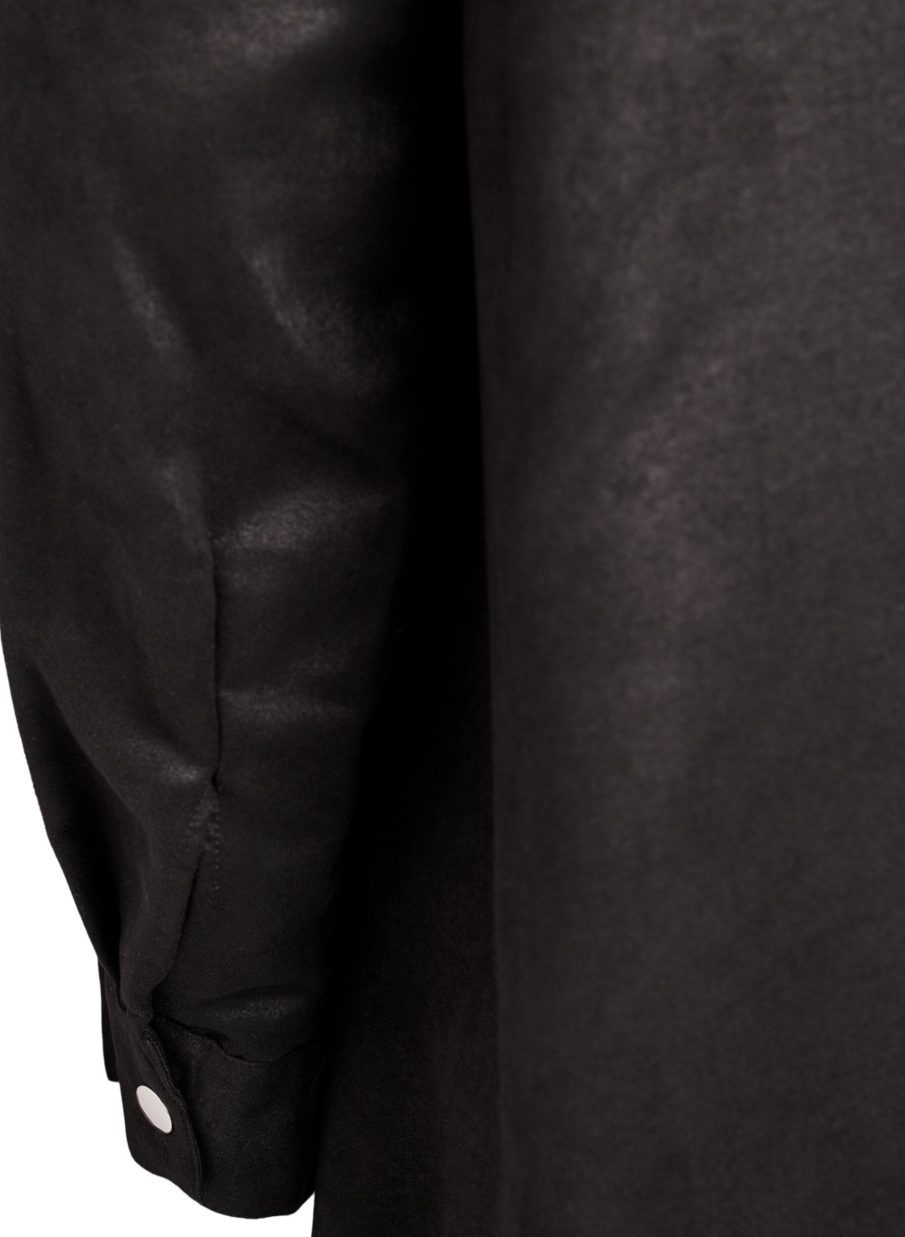 ZizziLang overhemd van imitatie-su&egrave;de met rits, Zwart, Packshot image number 3