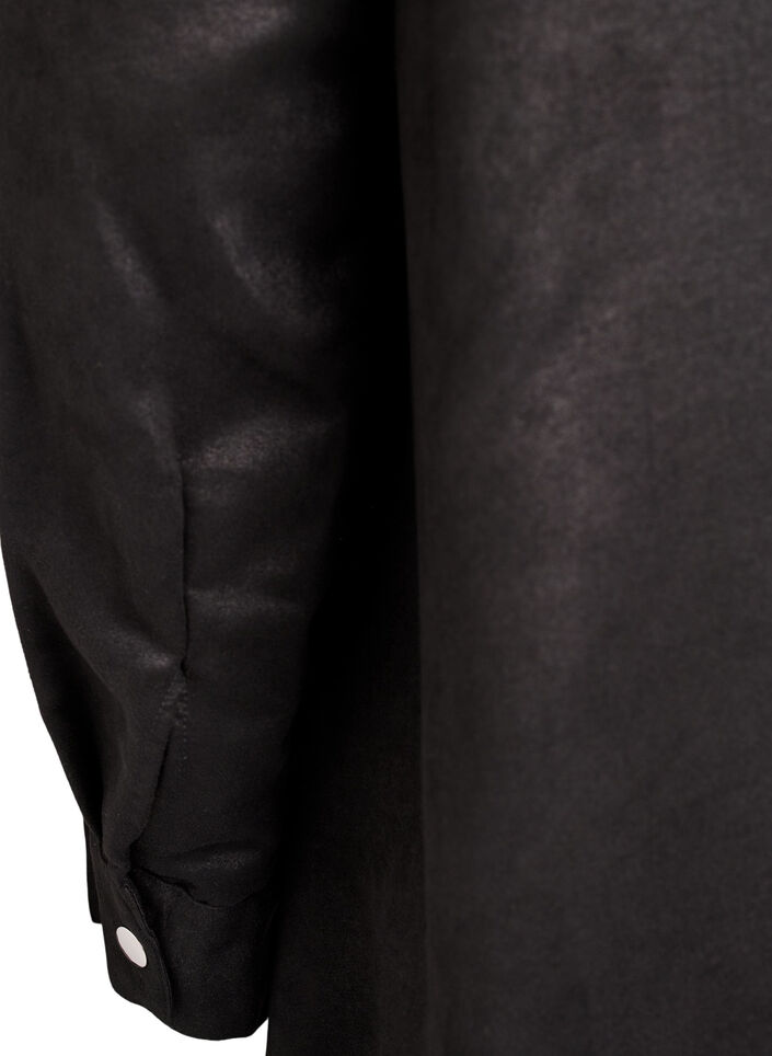 Lang overhemd van imitatie-suède met rits, Zwart, Packshot image number 3
