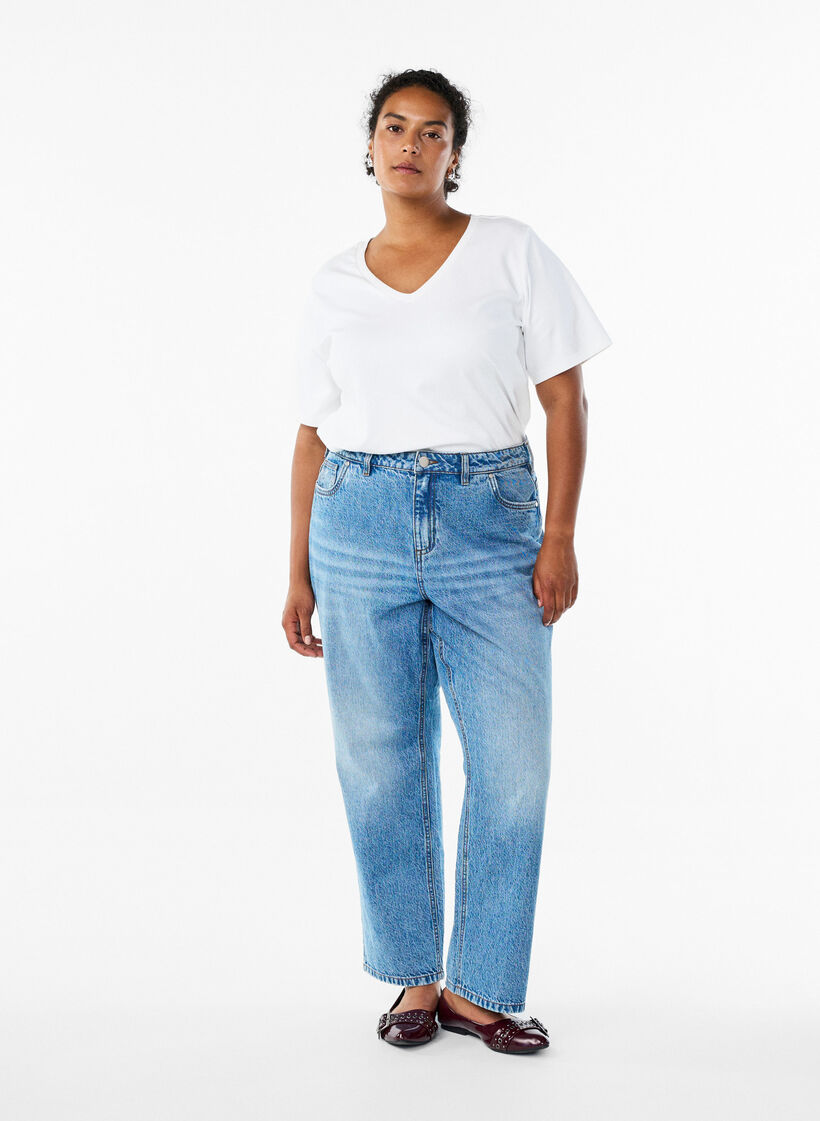 Straight-fit jeans met hoge taille, L.B.Denim, Model