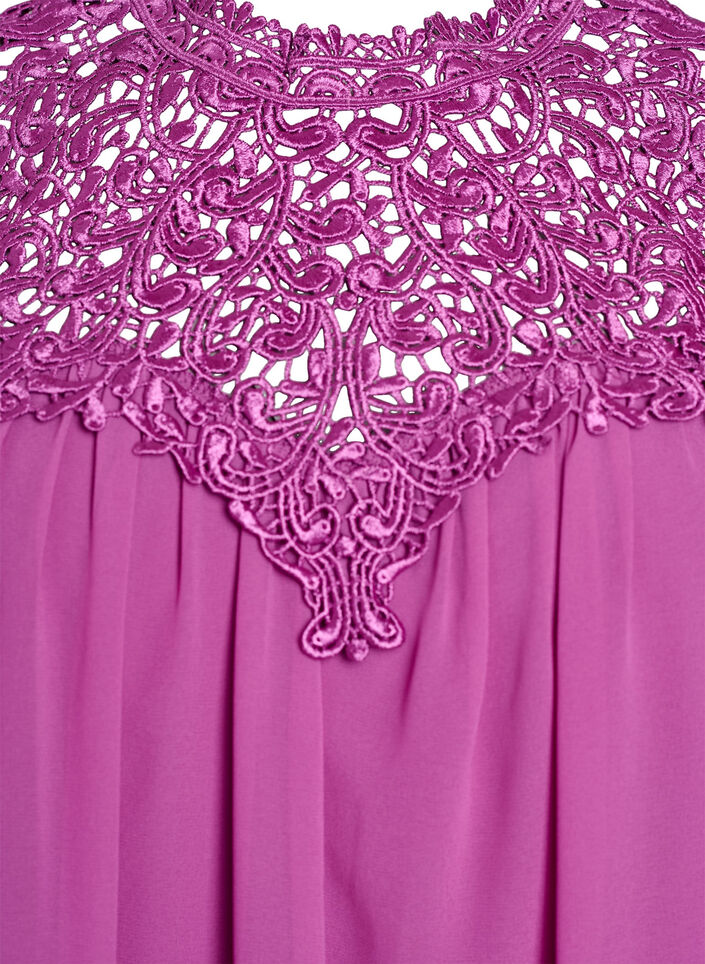 Mouwloos feesttopje met haakwerk, Paars, Packshot image number 2