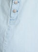 Korte denim overall jurk in gestreept katoen, Blauw, Packshot image number 3