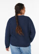 V-hals cardigan van breisel, Blauw, Model image number 2