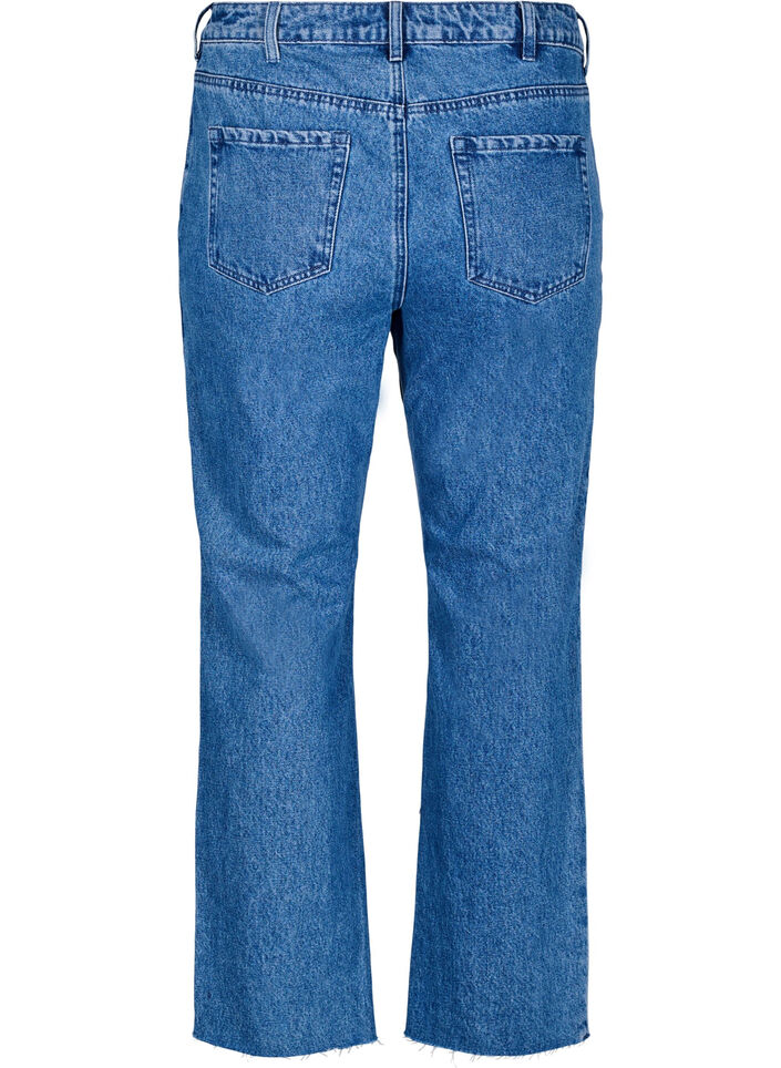 Hoog getailleerde Gemma jeans met strass-steentjes, Blue Denim, Packshot