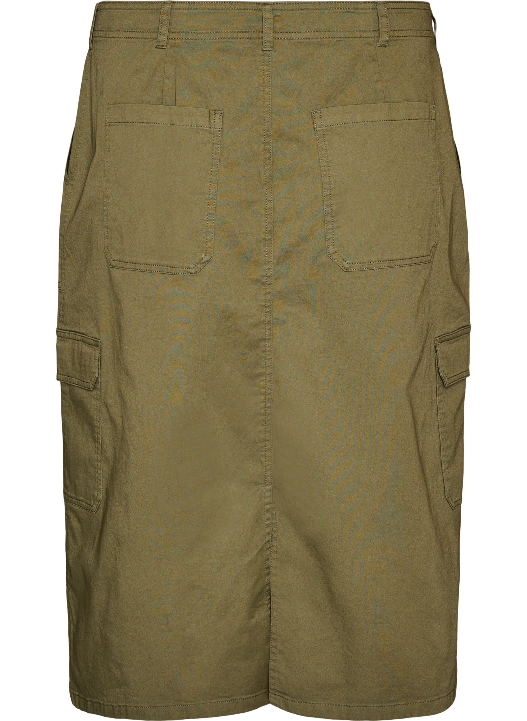 ZizziJupe cargo en coton avec fente &agrave; l'arri&egrave;re, Vert, Packshot image number 1