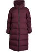Lange puffer winterjas met capuchon, Donker Bordeaux, Packshot image number 0