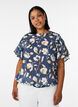 Blouse met ballonavorm en vleermuismouwen, Blauw, Model image number 0