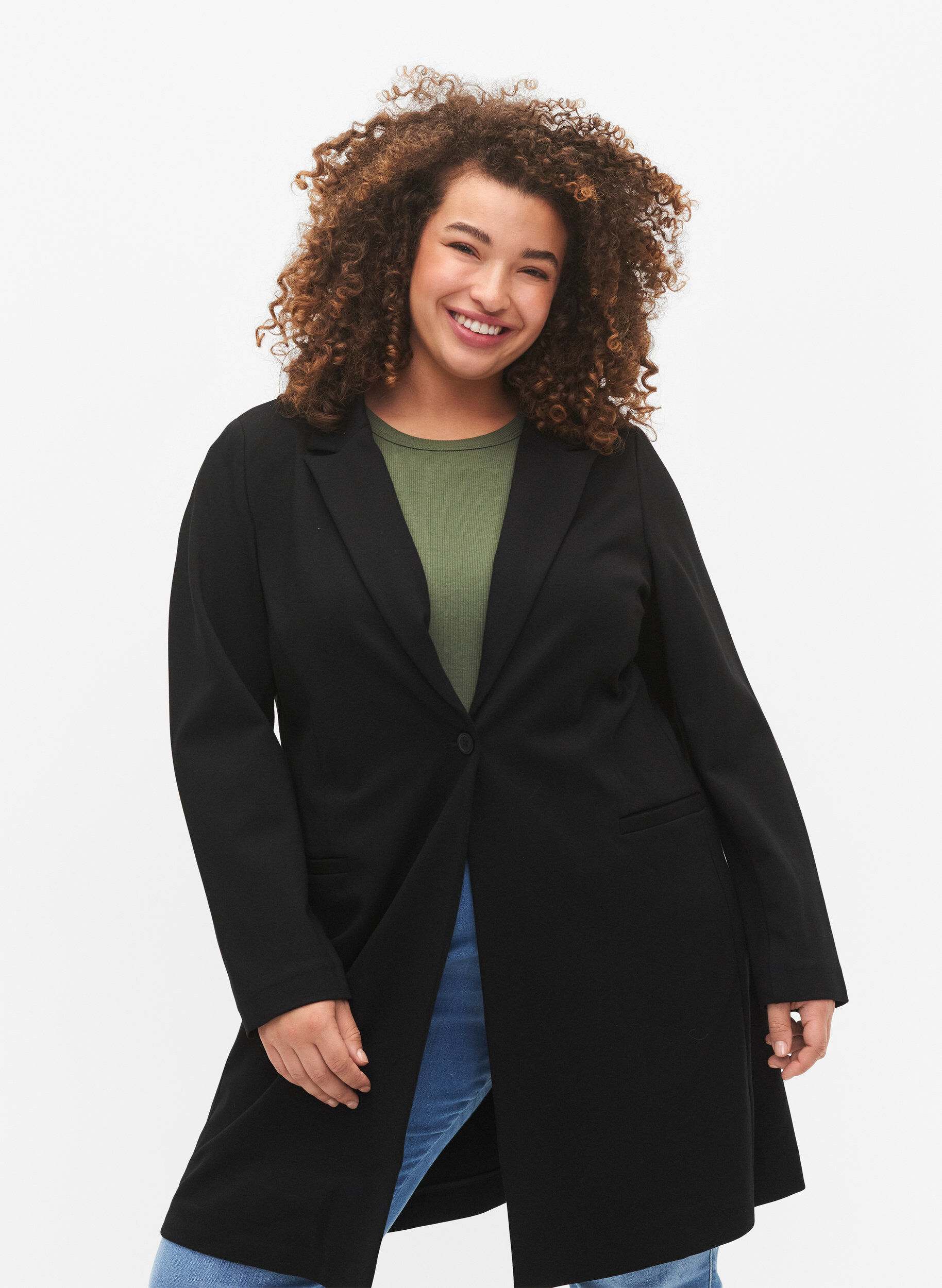 ZizziLange blazer, Black, Model image number 2