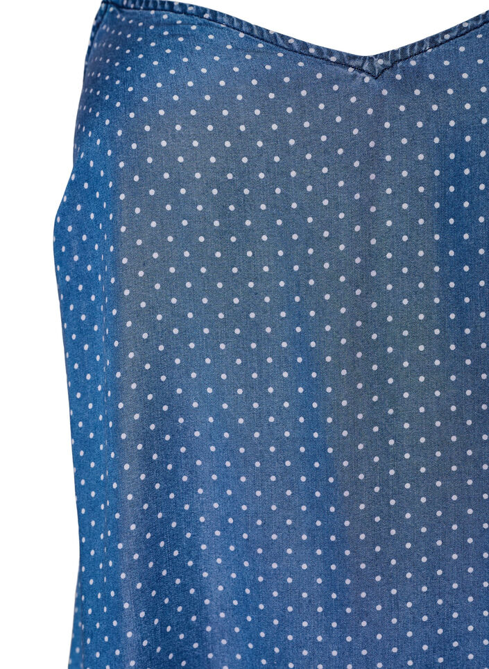 Robe mi-longue &agrave; bretelles en TENCEL&trade; Lyocell aspect denim, Bleu Clair, Packshot image number 2