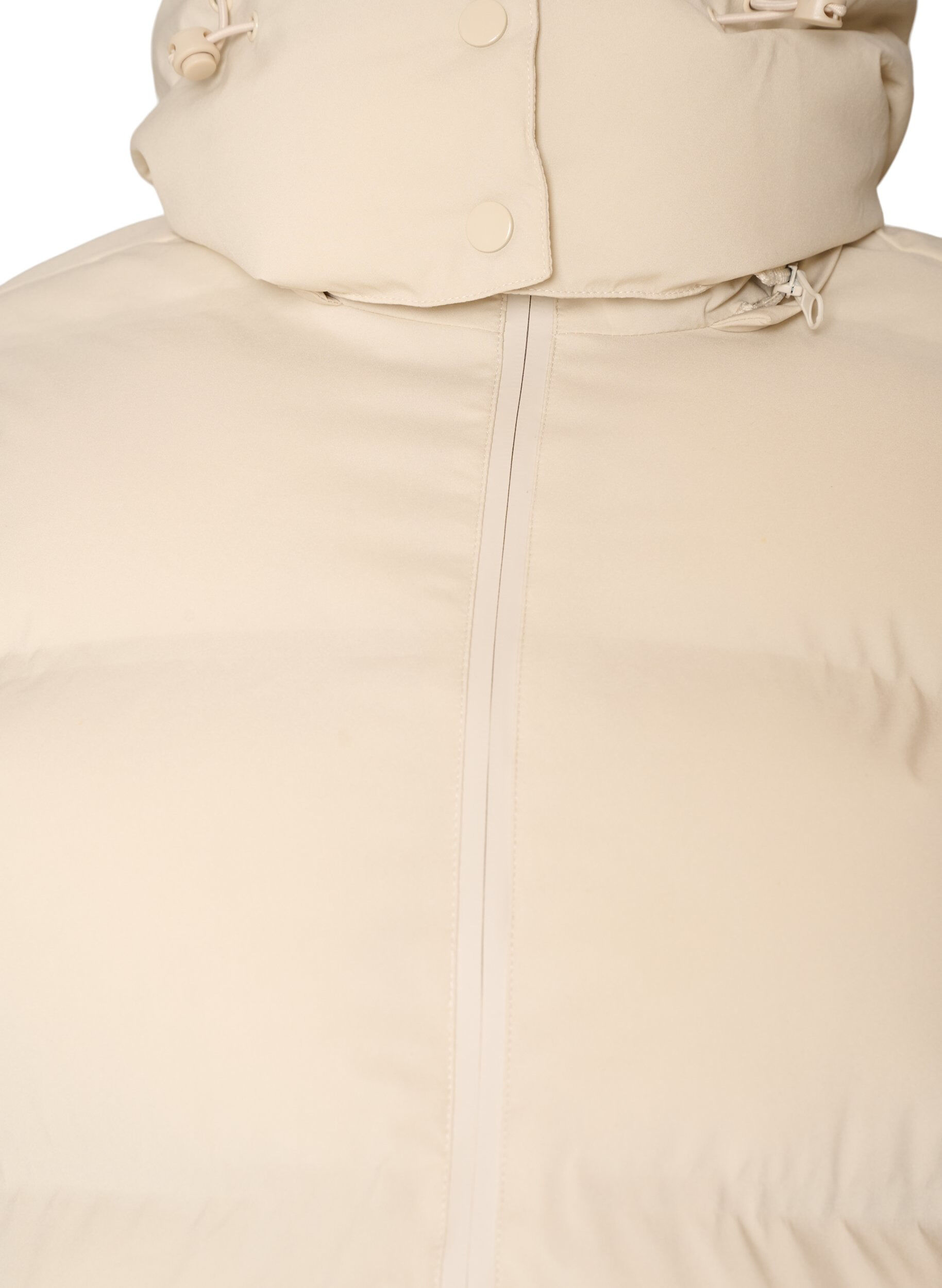ZizziKorte gewatteerde jas met afneembare capuchon, Vanille, Packshot image number 2