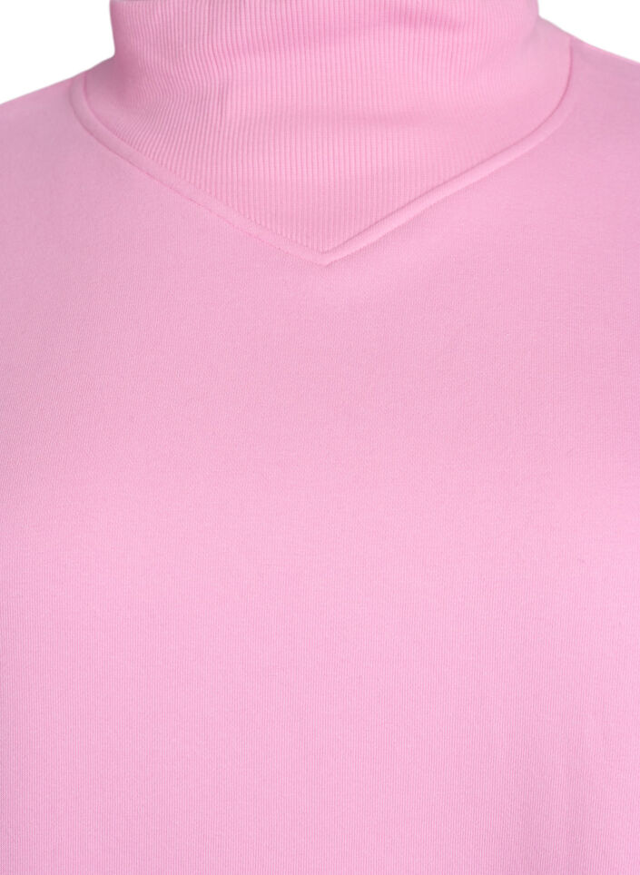 Sweatshirt met hoge kraag en lange mouwen, Roze, Packshot image number 1
