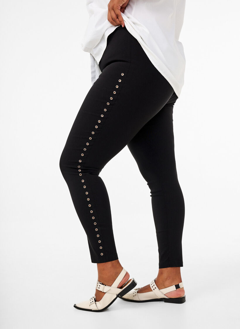 Leggings met oogjes, Black, Model image number 2