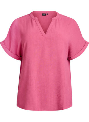 ZizziLuchtige blouse met korte mouwen, Rood, Packshot image number 0