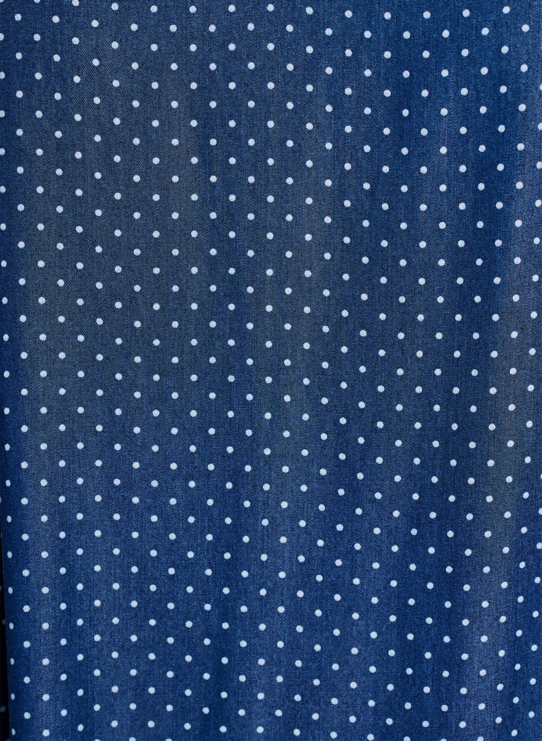 Zizzi Robe mi-longue &agrave; bretelles en TENCEL&trade; Lyocell aspect denim, Bleu, Packshot image number 2