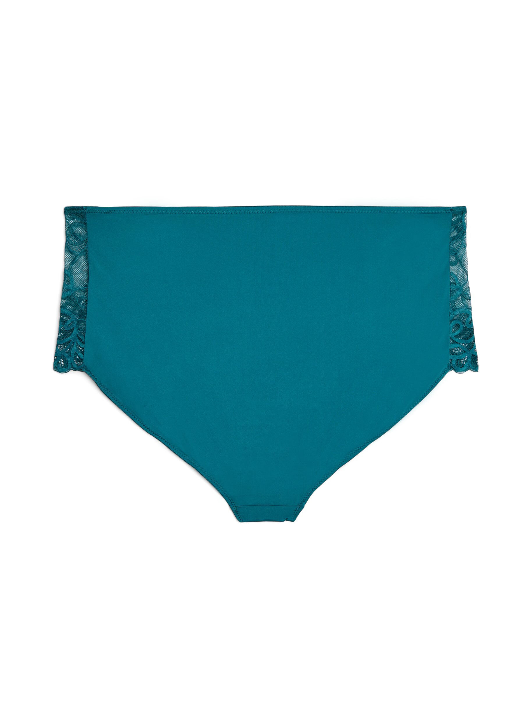 ZizziHoog getailleerde microvezel slip met kant, Groen, Packshot image number 1