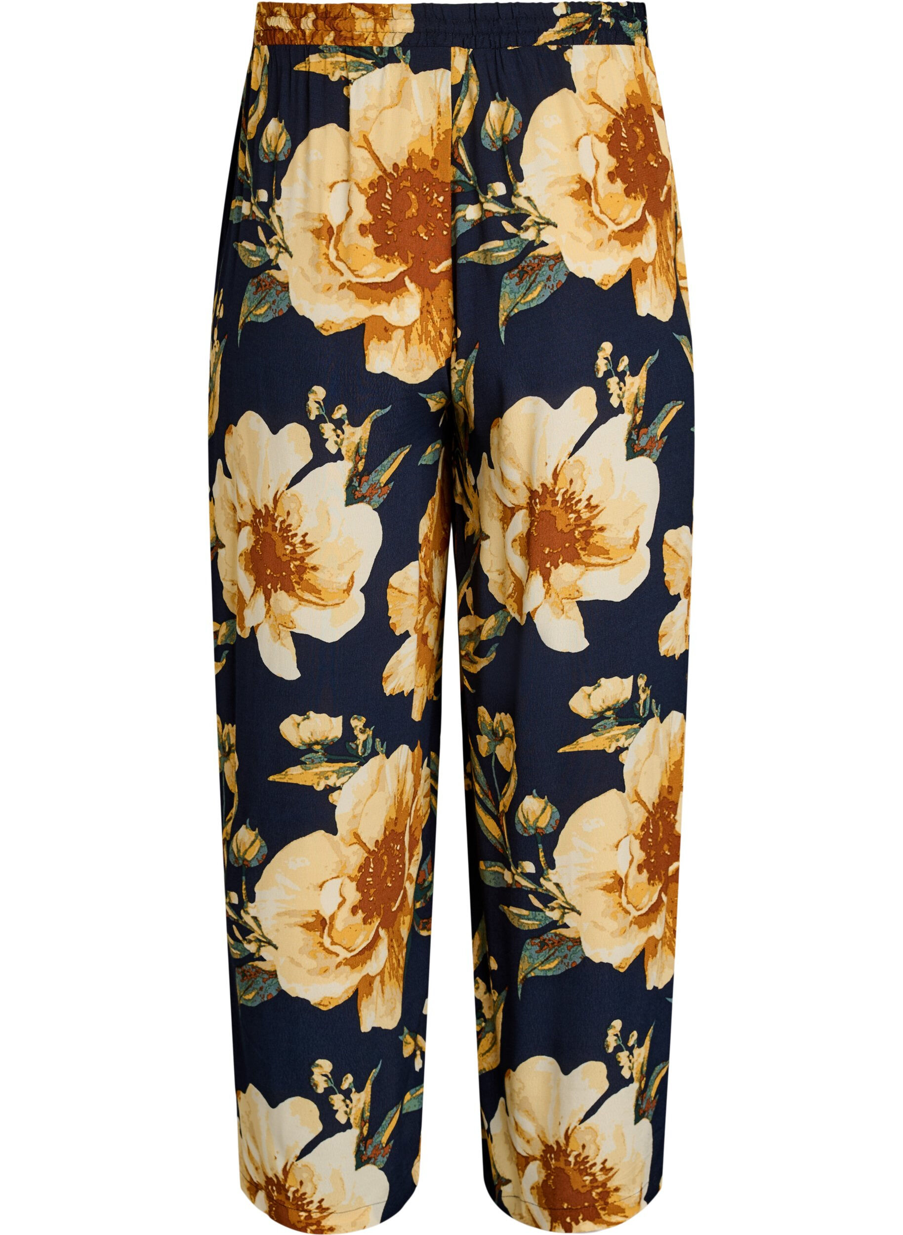 ZizziLosse viscose broek met print, Blauw, Packshot image number 1