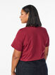 Basic katoenen T-shirt met ronde hals, Donker Bordeaux, Model image number 2